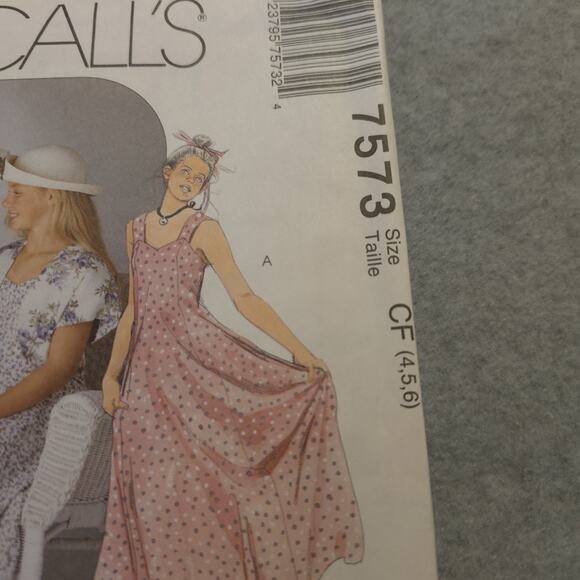 McCall’s 7573 Girls Dress Pattern Size 4-6 CF Easy Sew Special Moments - Picture 2 of 7
